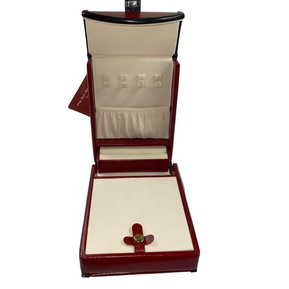DePalma Enterprises Flip-out Bonded Leather Vintage Travel Jewelry Case NWT - Picture 1 of 12